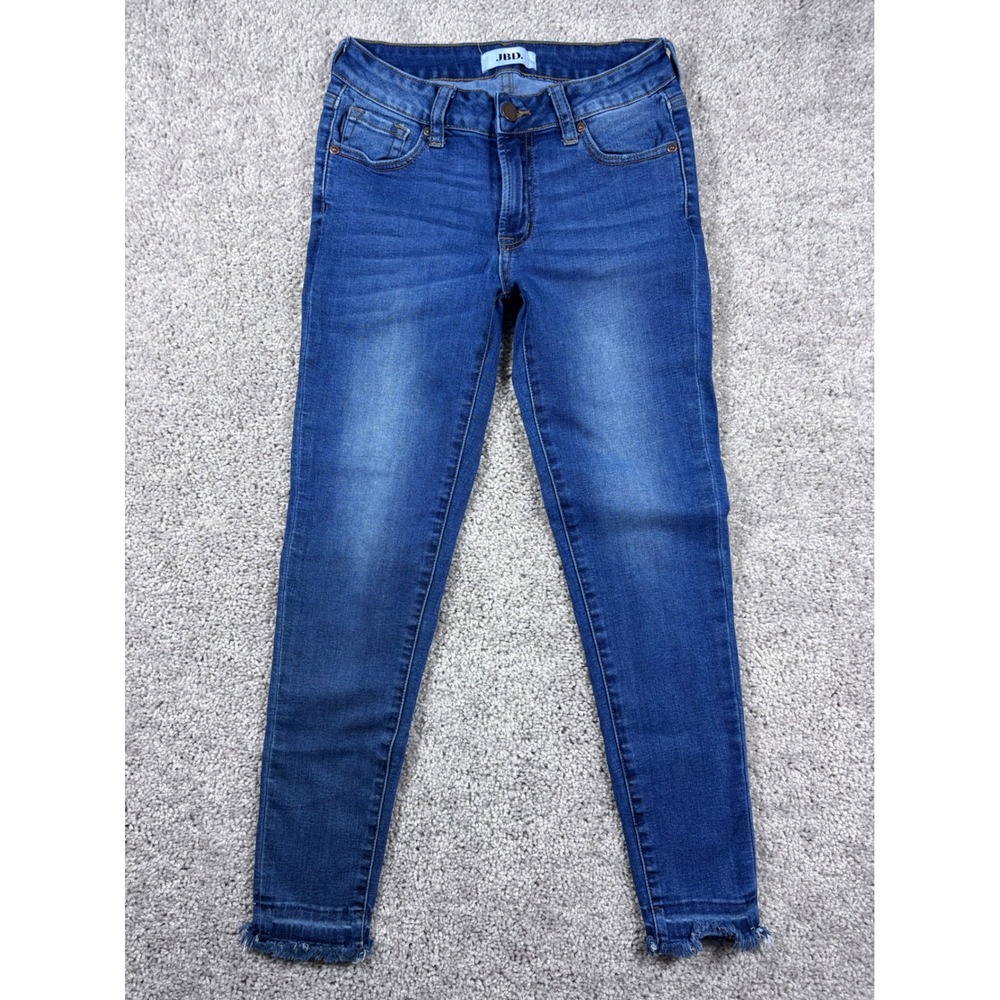 JBD Just Black Denim Jeans Womens Size 24 Blue Skinny Frayed Hem‎ Mid Rise